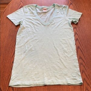 PINK Victoria’s Secret seafoam green vneck t sizeS